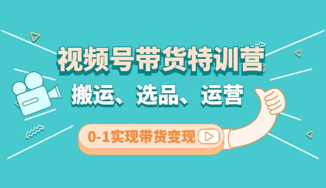 视频号带货特训营(第3期)：搬运、选品、运营、0-1实现带货变现-创盟网