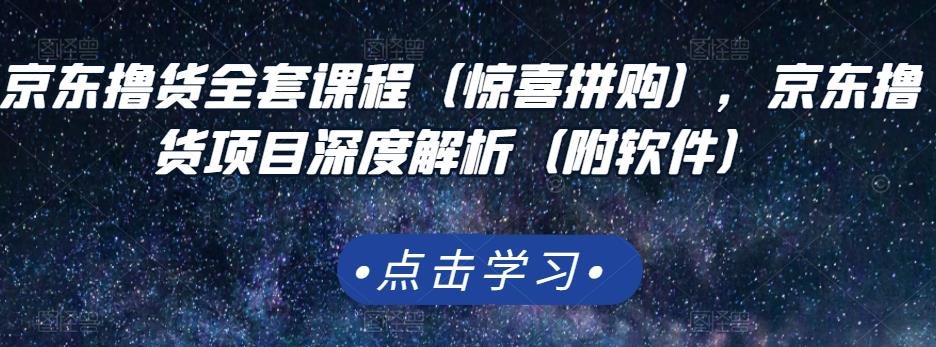 京东撸货全套课程（惊喜拼购），京东撸货项目深度解析（附软件）-创盟网