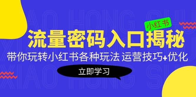 小红书流量密码入口揭秘：带你玩转小红书各种玩法 运营技巧+优化-创盟网