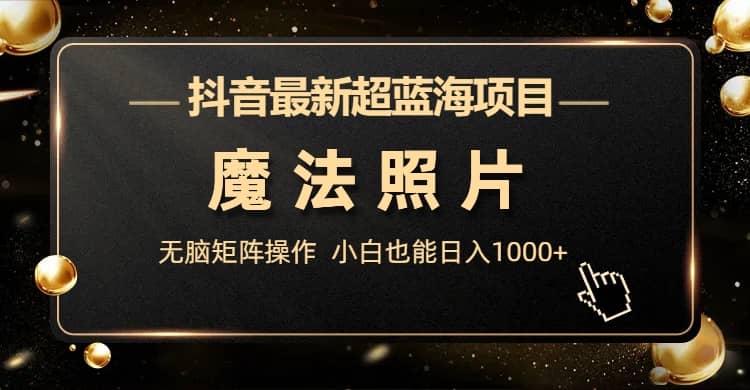 抖音最新超蓝海项目，魔法照片，无脑矩阵操作，小白也能日入1000+-创盟网