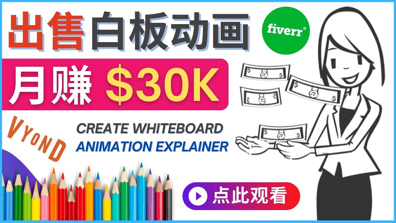 如何用最简单制作白板动画（WhiteBoard Animation）月赚3万美元-创盟网