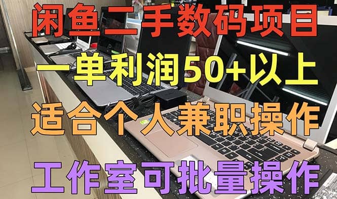 闲鱼二手数码项目，个人副业低保收入，工作室批量放大操作-创盟网