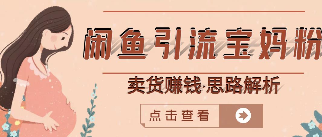 闲鱼引流宝妈粉+卖货赚钱一个月收益30000+（实操视频教程）-创盟网