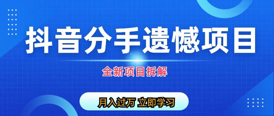 自媒体抖音分手遗憾项目私域项目拆解-创盟网