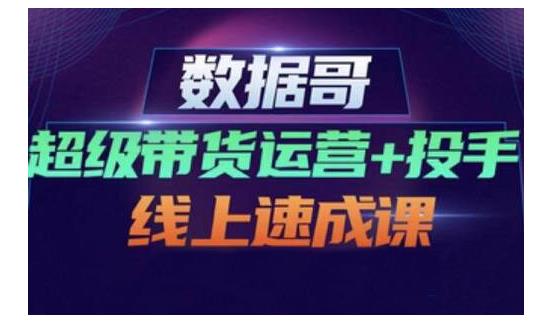 数据哥·超级带货运营+投手线上速成课，快速提升运营和熟悉学会投手技巧-创盟网