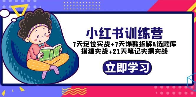 小红书训练营：7天定位实战+7天爆款拆解+选题库搭建实战+21天笔记实操实战-创盟网