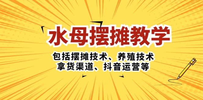 水母·摆摊教学，包括摆摊技术、养殖技术、拿货渠道、抖音运营等-创盟网