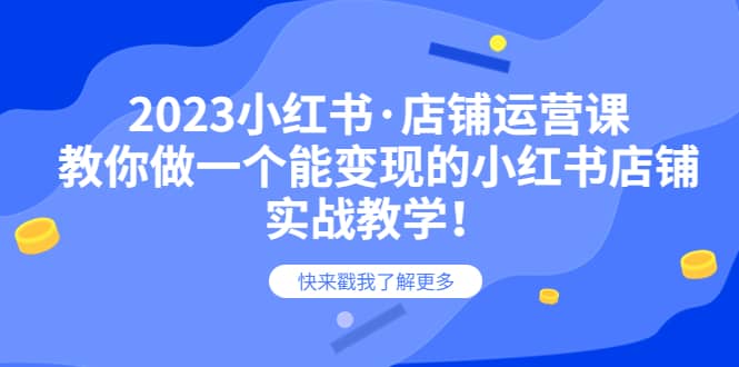 2023小红书·店铺运营课，教你做一个能变现的小红书店铺，20节-实战教学-创盟网