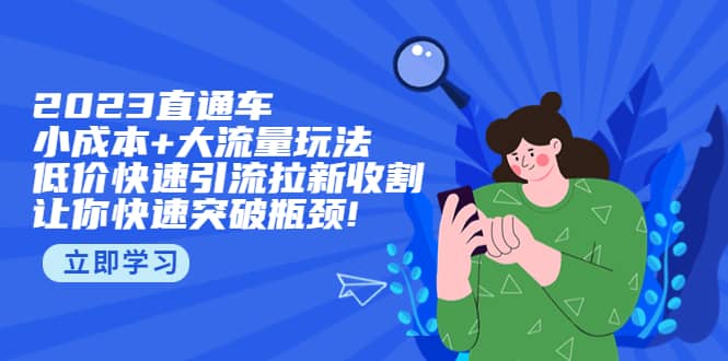 2023直通小成本+大流量玩法，低价快速引流拉新收割，让你快速突破瓶颈-创盟网