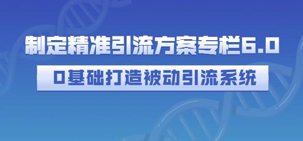 制定精准引流方案专栏6.0，0基础打造被动引流系统-创盟网