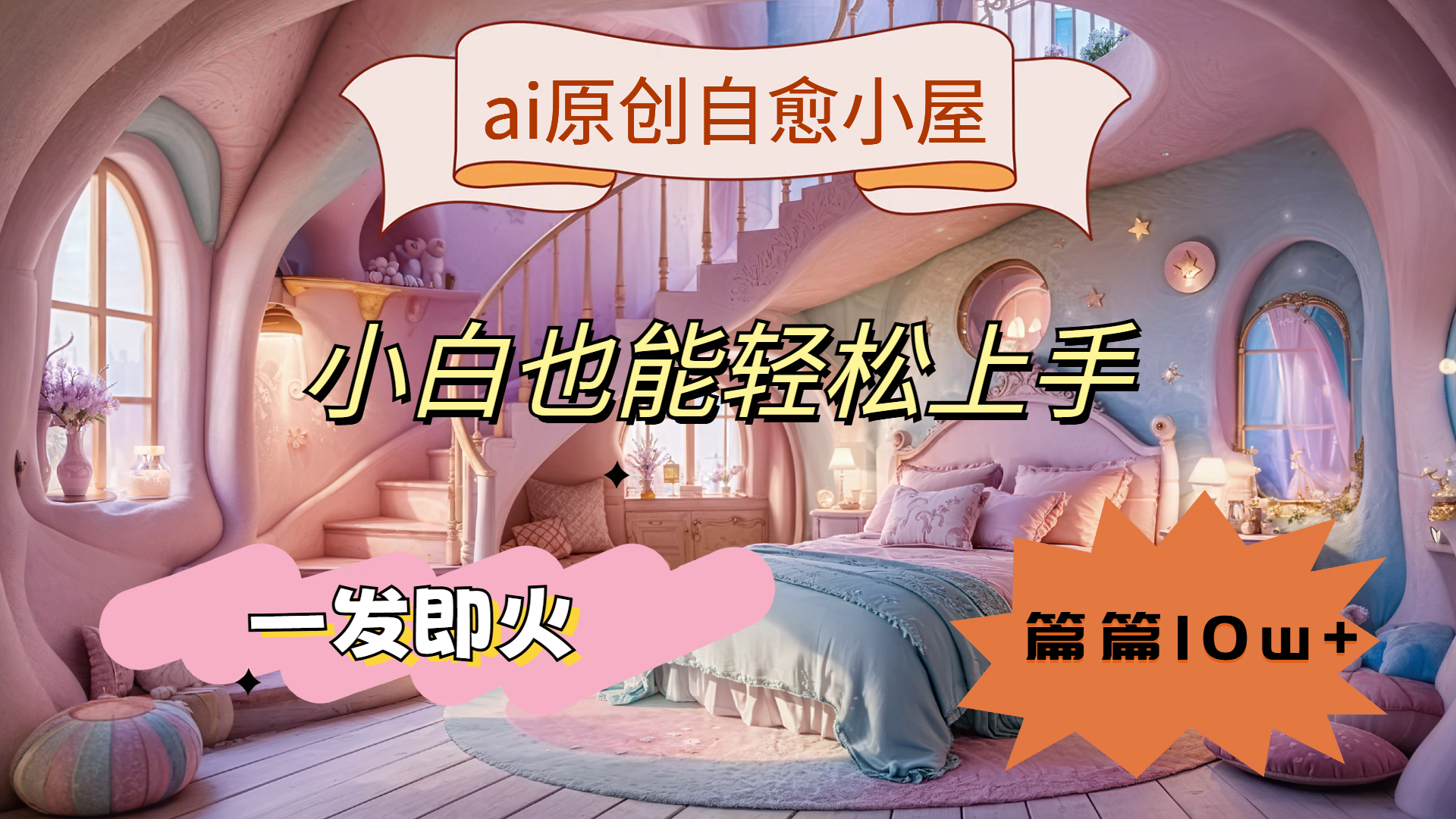 ai原创治愈小屋，小白也能轻松上手，一发即火，篇篇10w+-创盟网