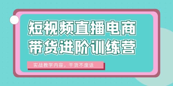 短视频直播电商带货进阶训练营：实战教学内容，干货不废话-创盟网