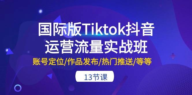 国际版Tiktok抖音运营流量实战班：账号定位/作品发布/热门推送/等等-13节-创盟网