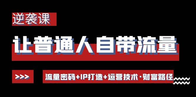 让普通人自带流量的逆袭课：流量密码+IP打造+运营技术·财富路径-创盟网