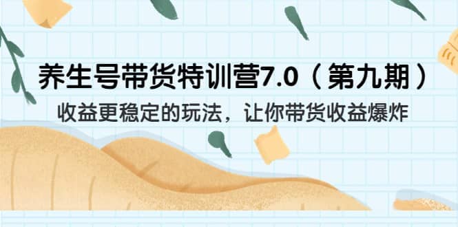养生号带货特训营7.0（第九期）收益更稳定的玩法 让你带货收益爆炸（11节）-创盟网