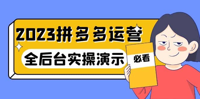 2023拼多多·运营：14节干货实战课，拒绝-口嗨，全后台实操演示-创盟网
