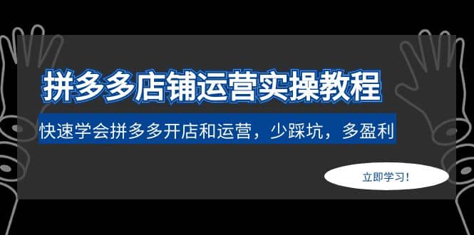 拼多多店铺运营实操教程：快速学会拼多多开店和运营，少踩坑，多盈利-创盟网