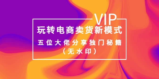某收费培训：玩转电商卖货新模式，五位大佬分享独门秘籍（无水印）-创盟网