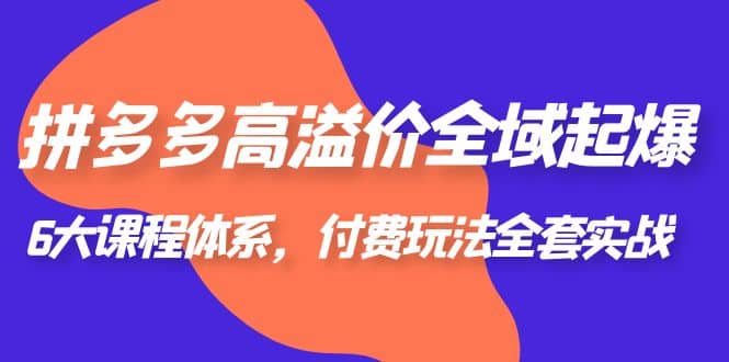 拼多多-高溢价 全域 起爆，6大课程体系，付费玩法全套实战-创盟网