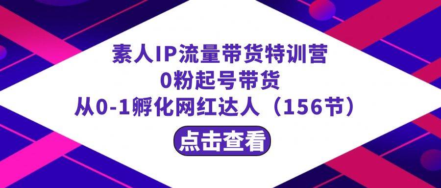 繁星·计划素人IP流量带货特训营：0粉起号带货 从0-1孵化网红达人（156节）-创盟网