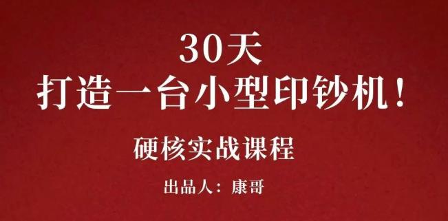 康哥30天打造一台小型印钞机：躺赚30万的项目完整复盘（视频教程）-创盟网