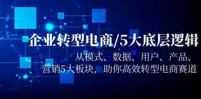 企业转型电商/5大底层逻辑，从模式 数据 用户 产品 营销5大板块，高效转型-创盟网