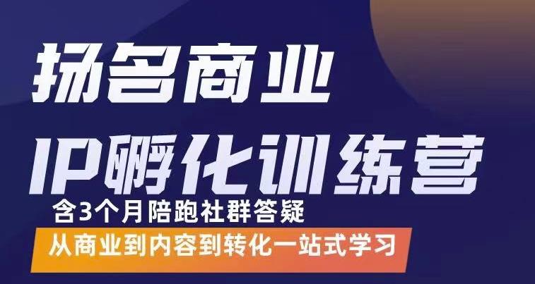 杨名商业IP孵化训练营，从商业到内容到转化一站式学 价值5980元-创盟网