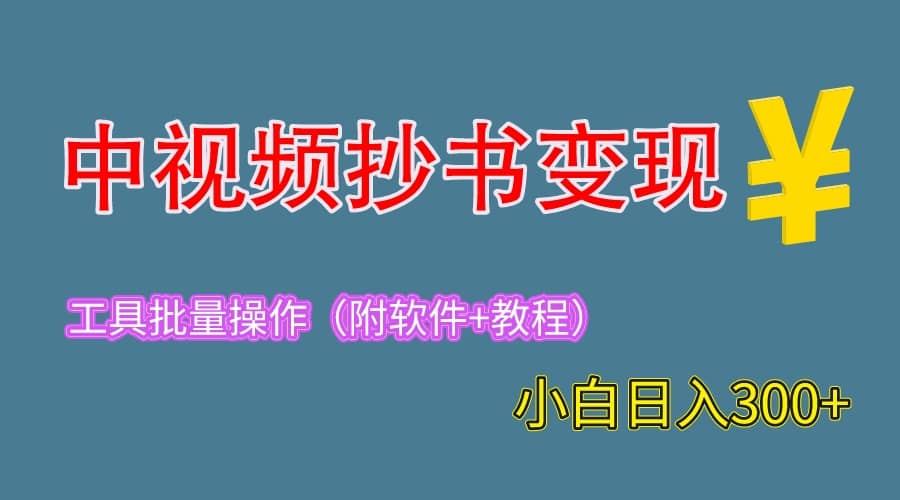 2023中视频抄书变现（附工具+教程），一天300+，特别适合新手操作的副业-创盟网