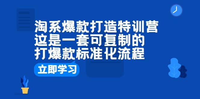 淘系爆款打造特训营：这是一套可复制的打爆款标准化流程-创盟网