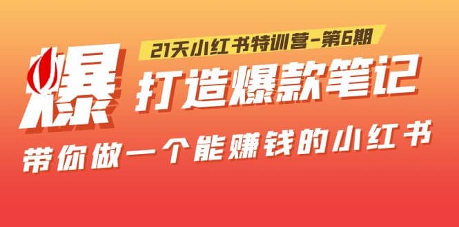 21天小红书特训营-第6期，打造爆款笔记，带你做一个能赚钱的小红书-创盟网