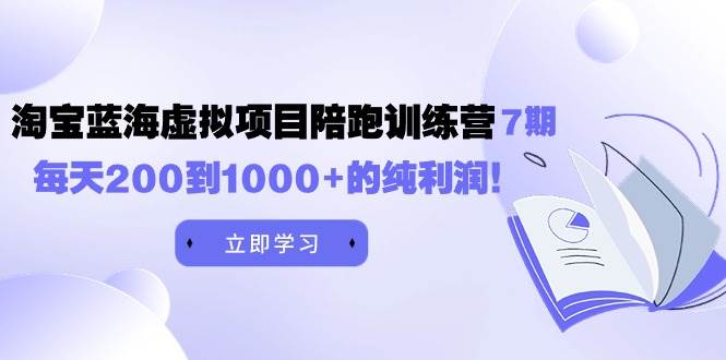黄岛主《淘宝蓝海虚拟项目陪跑训练营7期》每天200到1000+的纯利润-创盟网