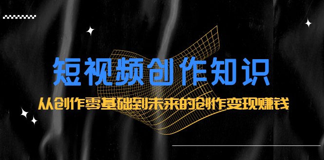 短视频创作知识：从创作零基础到未来的创作变现赚钱-创盟网