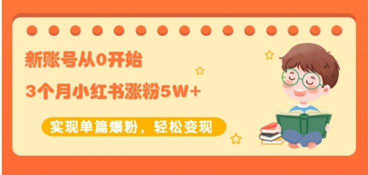 新账号从0开始3个月小红书涨粉5W+实现单篇爆粉，轻松变现（干货）-创盟网