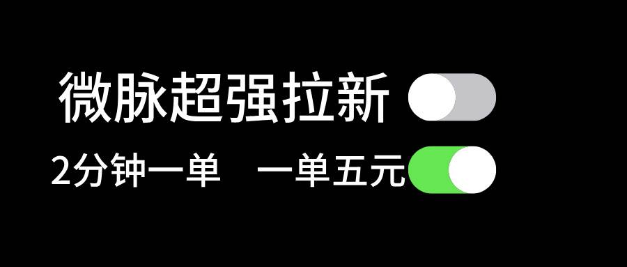 微脉超强拉新， 两分钟1单， 一单利润5块，适合小白-创盟网