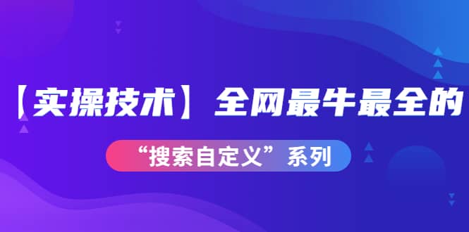 【实操技术】全网最牛最全的“搜索自定义”系列！价值698元-创盟网