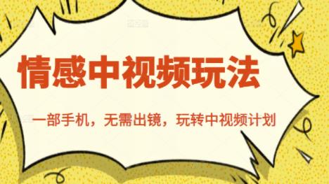 北北情感中视频玩法，一部手机，无需出镜，玩转中视频计划-创盟网