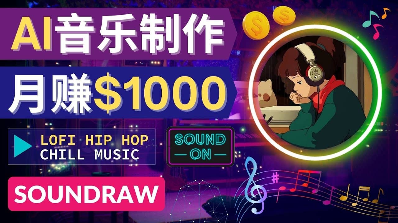 无需任何音乐基础： 使用AI软件制作Lofi Hip Hop Chill Music 月赚1000美元-创盟网