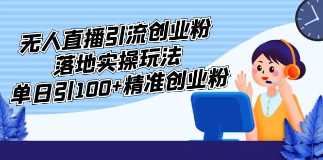 外面收费3980的无人直播引流创业粉落地实操玩法，单日引100+精准创业粉-创盟网