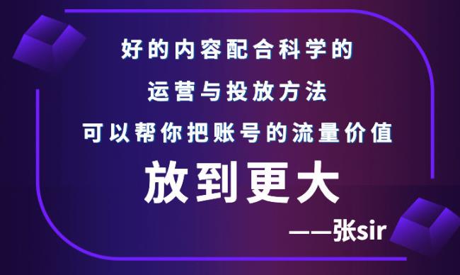 张sir账号流量增长课，告别海王流量，让你的流量更精准-创盟网