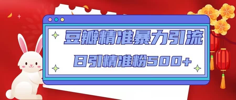 豆瓣精准暴力引流，日引精准粉500+【12视频课】-创盟网