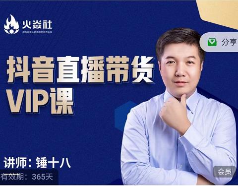 锤十八-抖音直播带货VIP课，专注直播带货有效盈利模式-创盟网