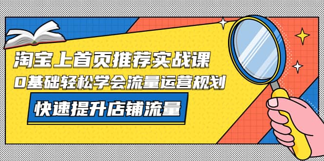 淘宝上首页/推荐实战课：0基础轻松学会流量运营规划，快速提升店铺流量-创盟网
