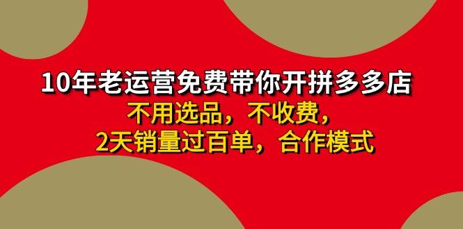 拼多多-合作开店日入4000+两天销量过百单，无学费、老运营教操作、小白…-创盟网