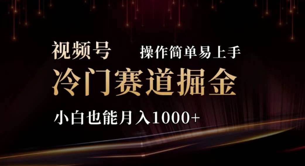 2024视频号冷门赛道掘金，操作简单轻松上手，小白也能月入1000+-创盟网