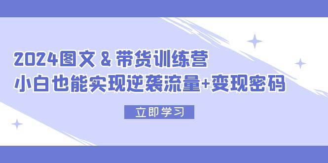 2024 图文+带货训练营，小白也能实现逆袭流量+变现密码-创盟网