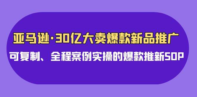 亚马逊30亿·大卖爆款新品推广，可复制、全程案例实操的爆款推新SOP-创盟网