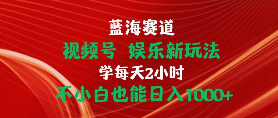 蓝海赛道视频号 娱乐新玩法每天2小时小白也能日入1000+-创盟网