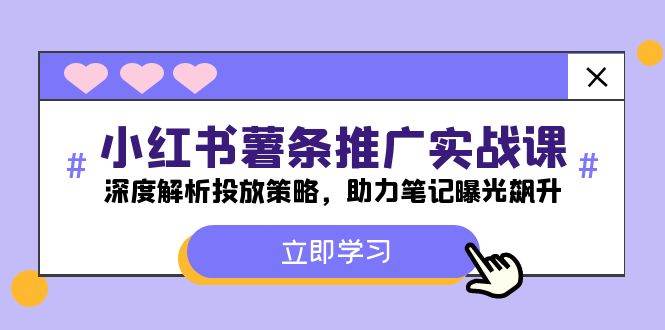 小红书-薯 条 推 广 实战课：深度解析投放策略，助力笔记曝光飙升-创盟网
