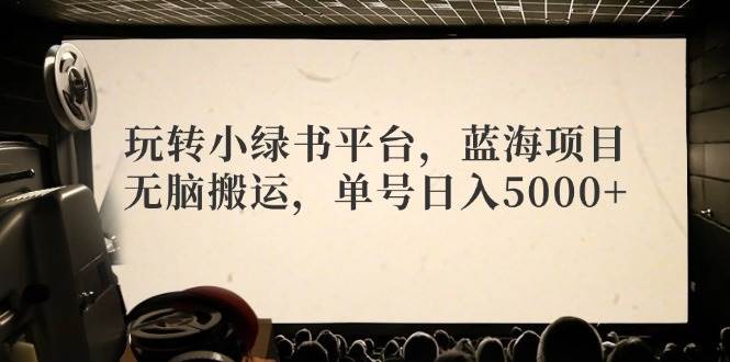 玩转小绿书平台，蓝海项目，无脑搬运，单号日入5000+-创盟网