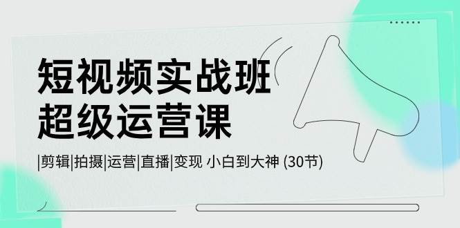 短视频实战班-超级运营课，|剪辑|拍摄|运营|直播|变现 小白到大神 (30节)-创盟网